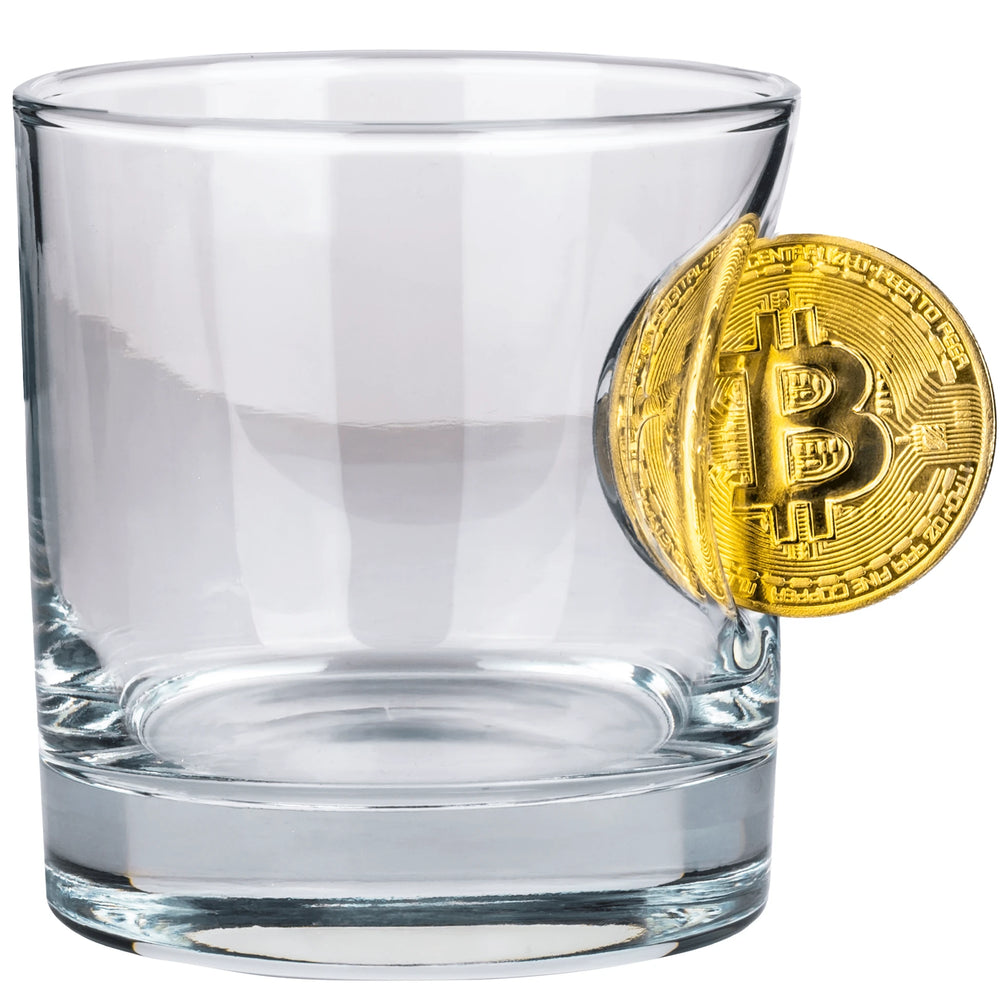 Bitcoin Madeni Para Hediyelik Özel Viski Bardağı 300cc