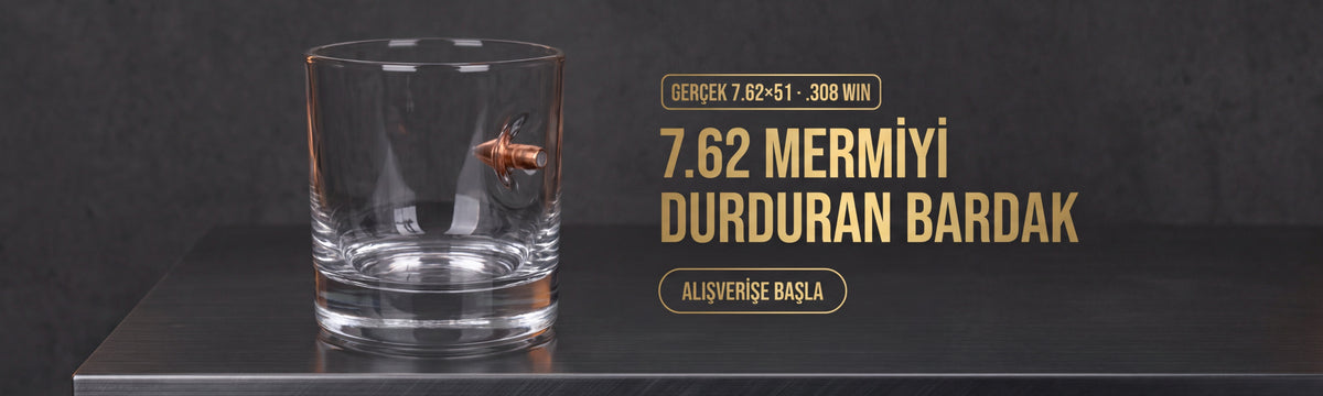 Gerçek .308 mermili viski bardağı - 7.62 mermiyi durduran bardak