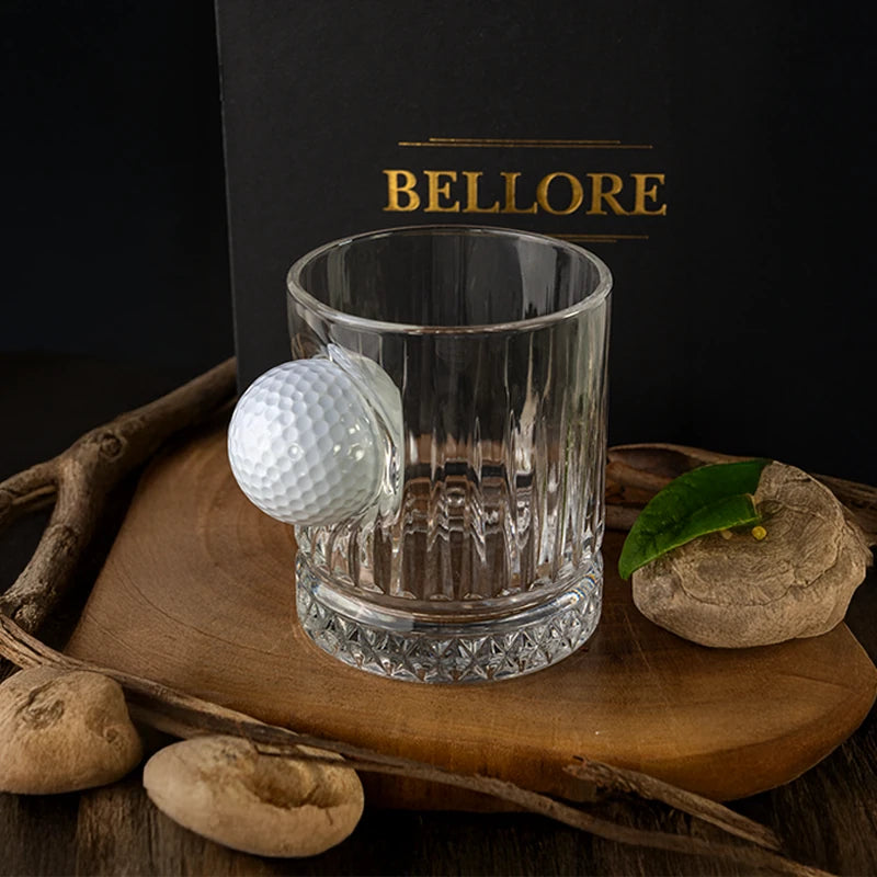 Gerçek Golf Toplu Lüks Hediye Kristal Viski Bardak Seti 355 cc