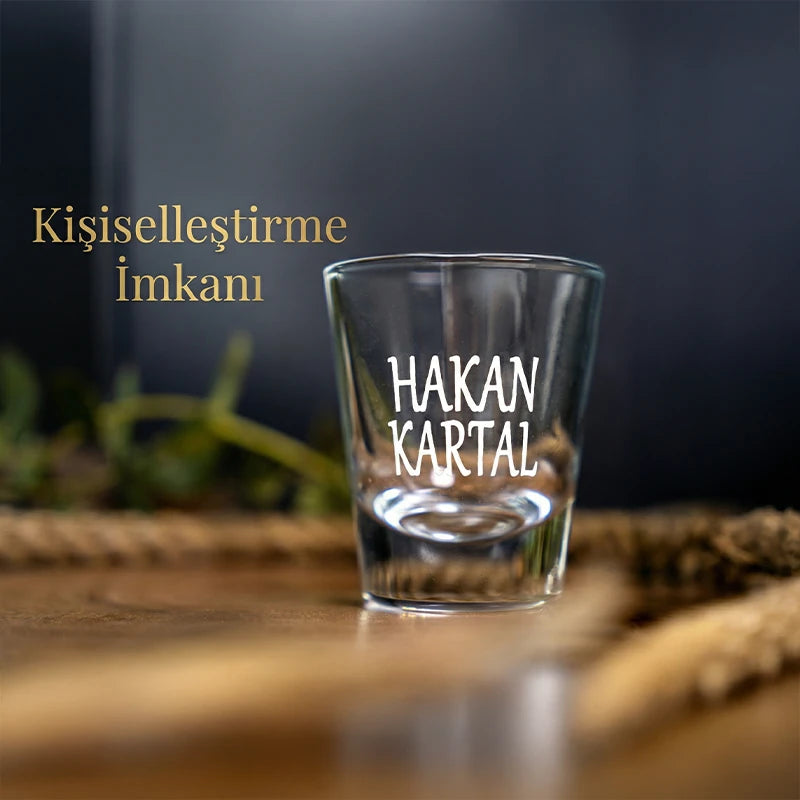 Gerçek 9mm Mermili Shot Tekila Likör Özel Bardağı 6'lı Set Mermi Çekirdeği Hediye Seti