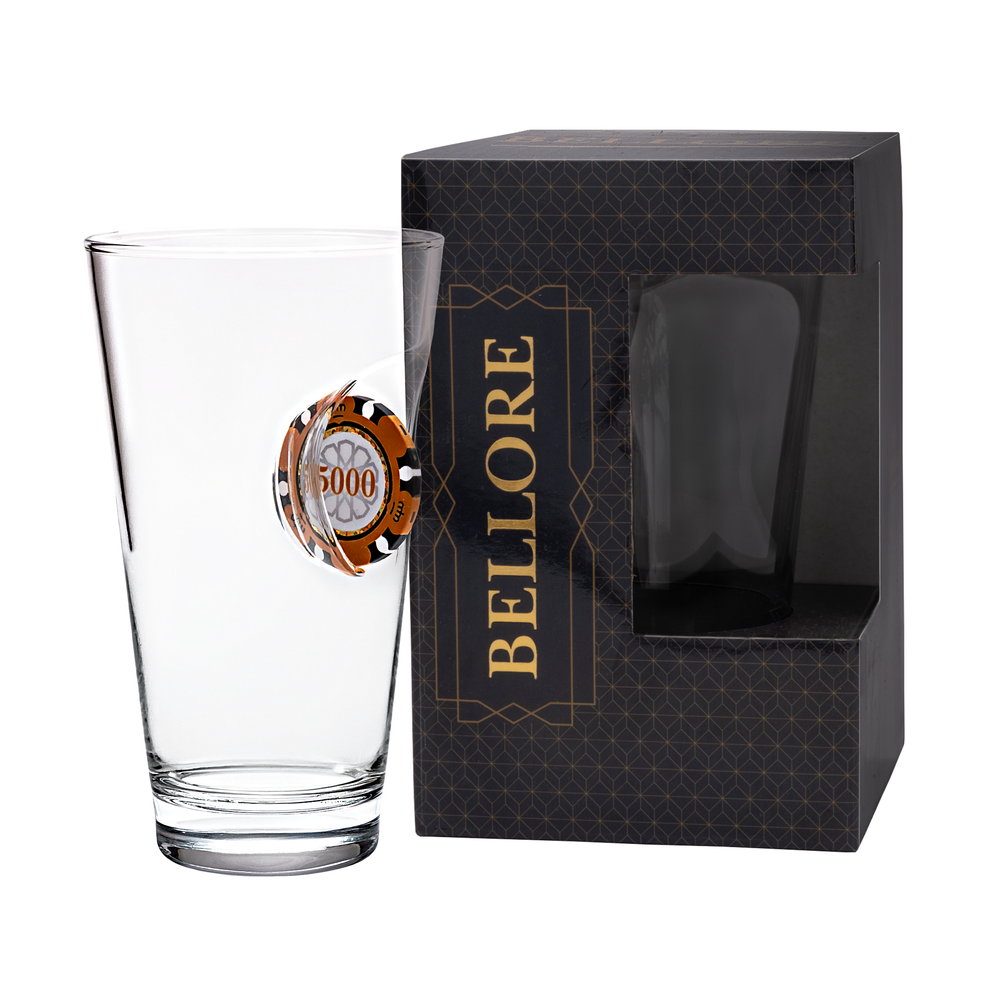 Poker Fişli 455cc Poker Sever Casino Temalı Bira Bardağı