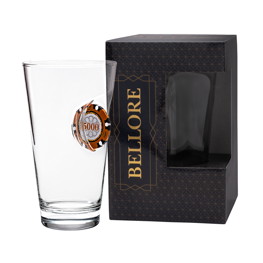 Poker Fişli 455cc Poker Sever Casino Temalı Bira Bardağı